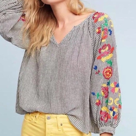 Anthropologie Embroidered Soleil Top by Floreat Size M - Picture 13 of 13